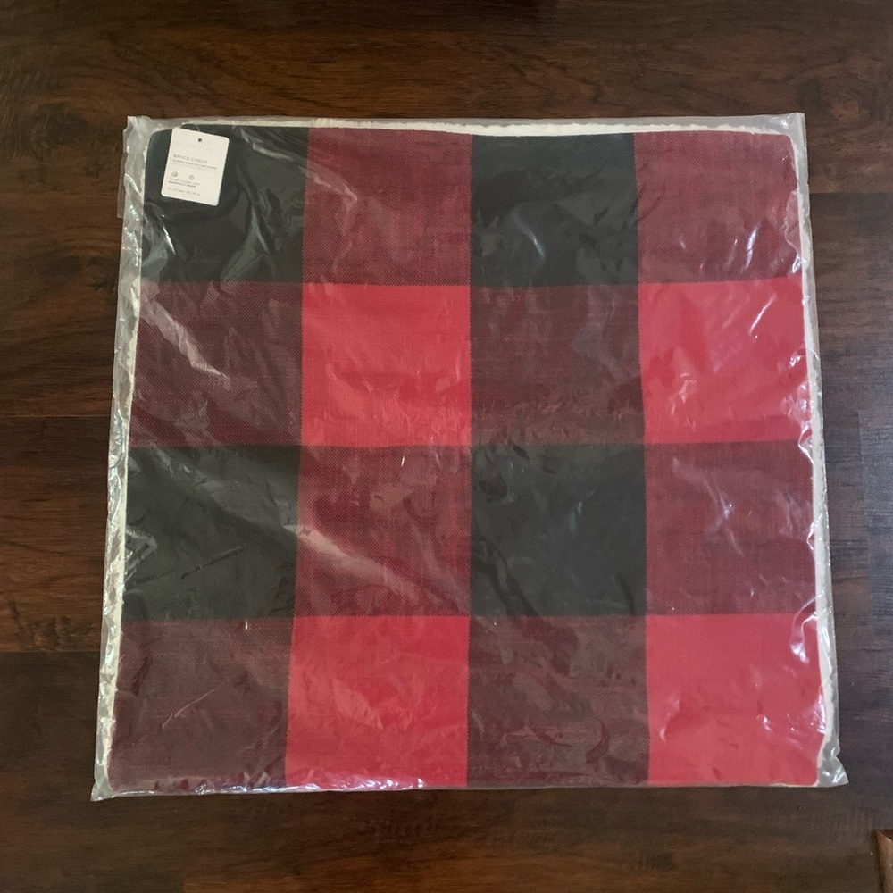Pottery Barn Bryce Plaid Sherpa 24” Pillow Cover